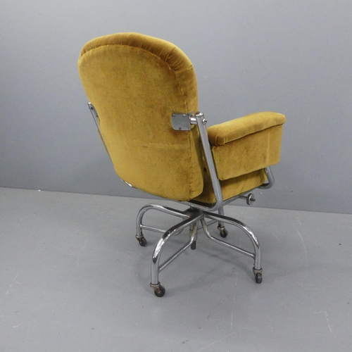 2056 - A mid-century tanker office chair with tubular steel base.