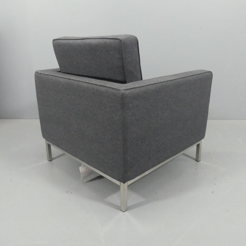 2089 - A Florence Knoll mid-century style lounge chair with wool upholstery.