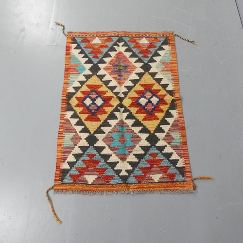 2261 - A Maimana Kilim rug. length 98cm, width 65cm.