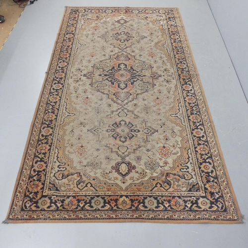 2279 - A blue-ground Persian Tabriz wall hanging / area rug. Length 275cm, width 150cm.