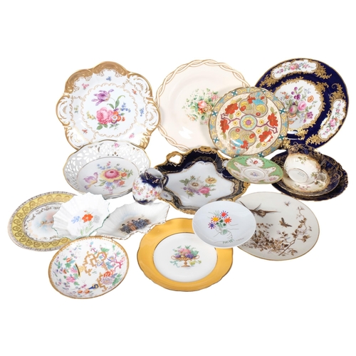 426 - Victorian and other porcelain decorative plates, cabinet cup and saucer, jug, etc