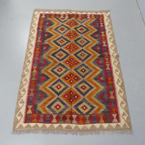 2267 - A Maimana Kilim rug. Length 183cm, width 125cm.