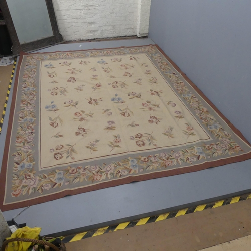 2281 - A cream-ground Aubusson style carpet. Length 300cm, width 240cm.