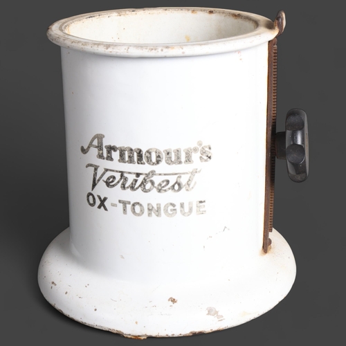 753 - Curiosity/Macabre : An early 20th century ceramic Ox tongue holder, 'Armour's Veribest, Ox-Tongue', ... 