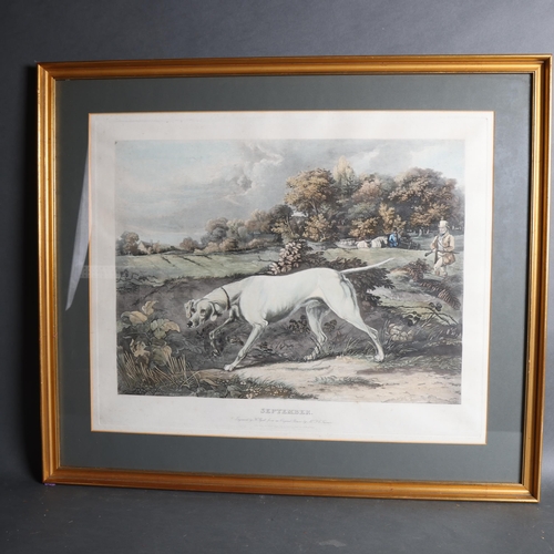 937 - Two Antique coloured engravings by Henry Pyall after Francis Calcraft Turner, 'September' and 'Octob... 