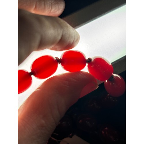 1177 - A Vintage single-strand cherry amber bead necklace, beads measure approx 12.5mm, 70cm, 50.7g