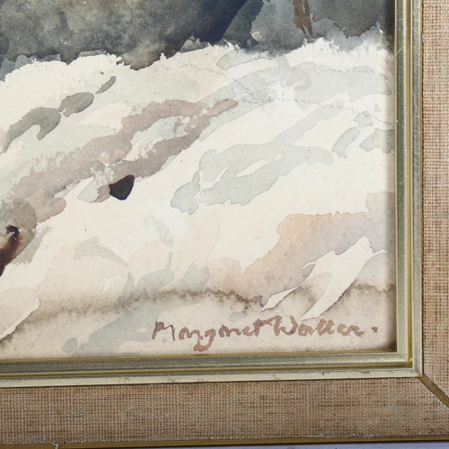 110 - Margaret Mary Waller, coastal scene, watercolour, signed, 50cm x 34.5cm, framed