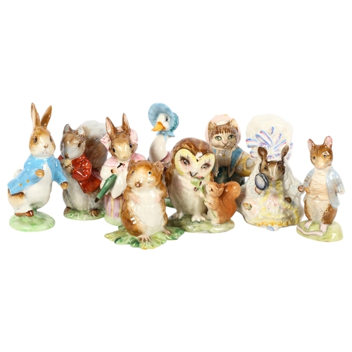 117 - 9 various Beswick Beatrix Potter figures, including Lady Mouse from The Tale of Gloucester, Tommy Ti... 