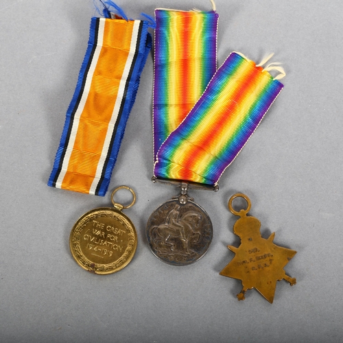 149 - 2 First World War medals, a Victory medal and War medal, named to 156353 GNR.J.Stephens.R.A., and a ... 