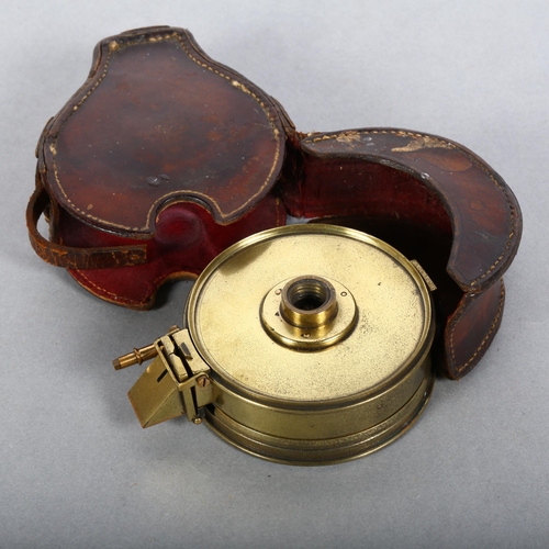 151 - A Stanley of London brass compass, no. 11254, in original fitted case