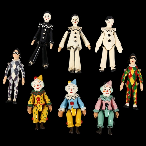 152 - A collection of 8 miniature enamelled and jointed Minnie Maria miniature figures, models including P... 