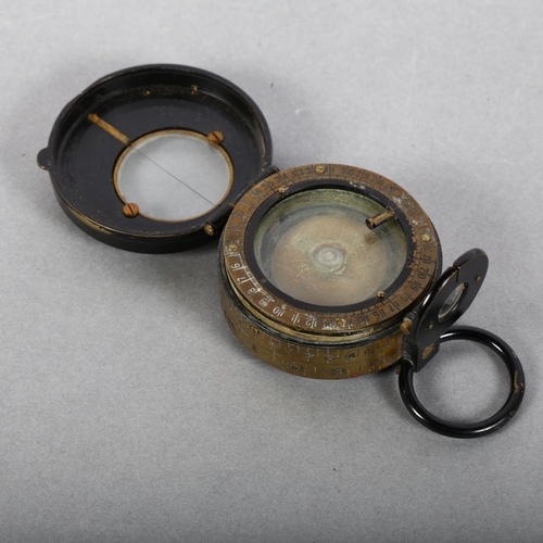 160 - Barkers Patent oxidised and brass compass