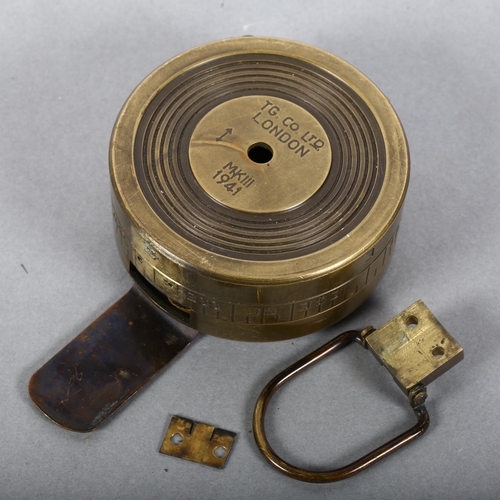 161 - T G. Company Ltd London, a Mark 3 military brass compass, dated 1941