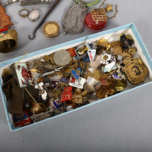 171 - A collection of various items, including a pair of Wellsworth welder goggles, a Dinky Toys ensign gl... 