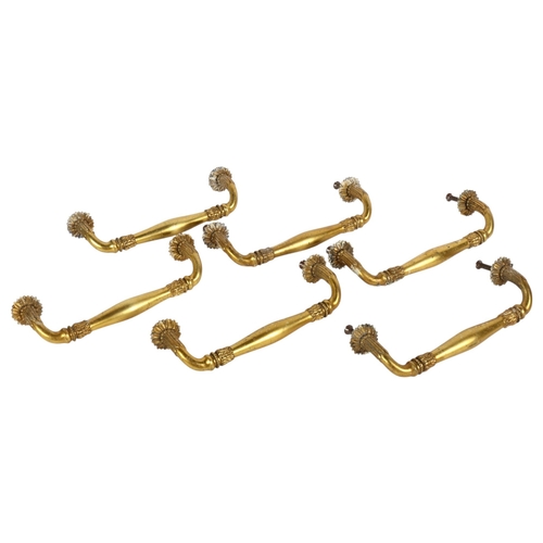 201 - 3 pairs of gilded brass door handles