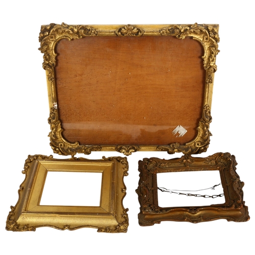 202 - 3 decorative gilt and gesso picture frames in Florentine style