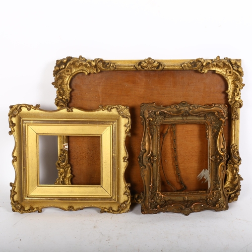 202 - 3 decorative gilt and gesso picture frames in Florentine style