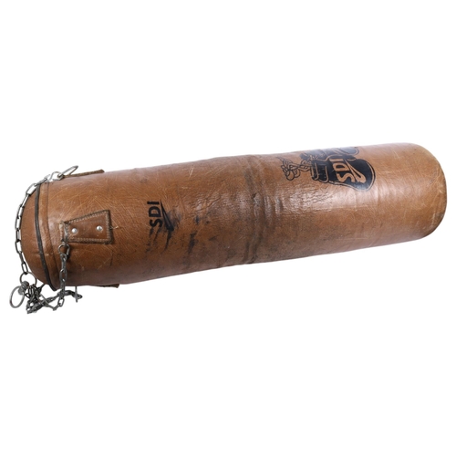 225 - An SDI hanging leather punchbag, length approx 120cm