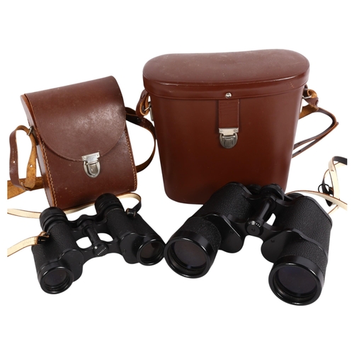 230 - A pair of Carl Zeiss Jena Jenoptem 10x50w binoculars, in associated case, and a pair of Carl Zeiss J... 