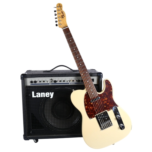 237 - A copy of a Fender Telecaster Custom electric guitar, and Laney guitar amp, serial no. 600100, with ... 