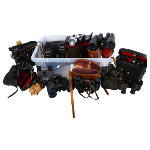 270 - A selection of Vintage binoculars, including Prinzlux Extralite 10x50, Yashica 10x50 field binocular... 