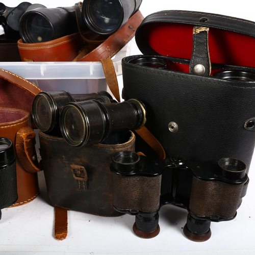 270 - A selection of Vintage binoculars, including Prinzlux Extralite 10x50, Yashica 10x50 field binocular... 