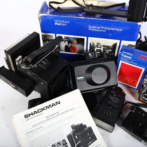 279 - A quantity of Vintage cameras and accessories, including a Cosina CT-1, a Bencini Milano Comet III, ... 