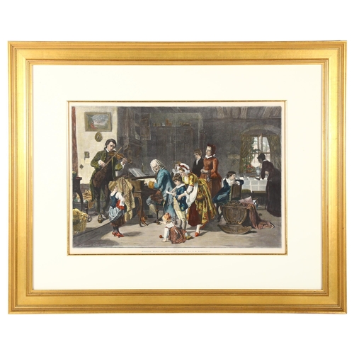 298 - A group of framed prints, depicting various Period scenes, including 