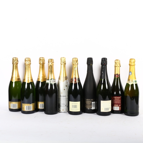 356 - 4 bottles of Champagne, including Taittinger, and 6 bottles of Brut wine