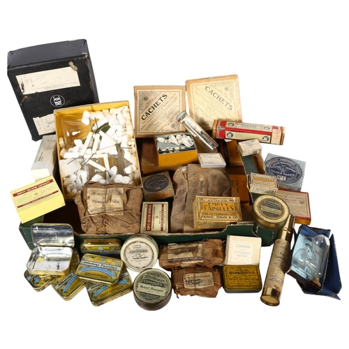 408 - A selection of antique and vintage chemist and doctors accessories and utensils, including a boxed O... 