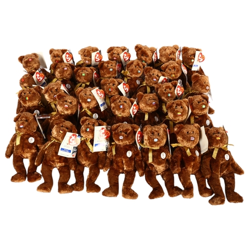 411 - A full set of 2002 World Cup Ty-Beanie Bears of all 32 countries including England, H20cm