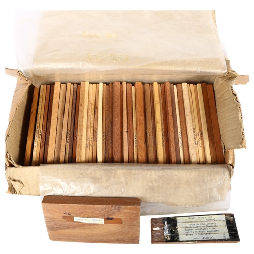 413 - A box of samples of West African types of wood, with index