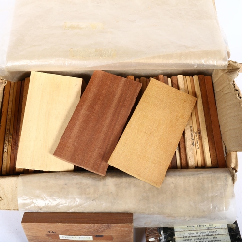 413 - A box of samples of West African types of wood, with index