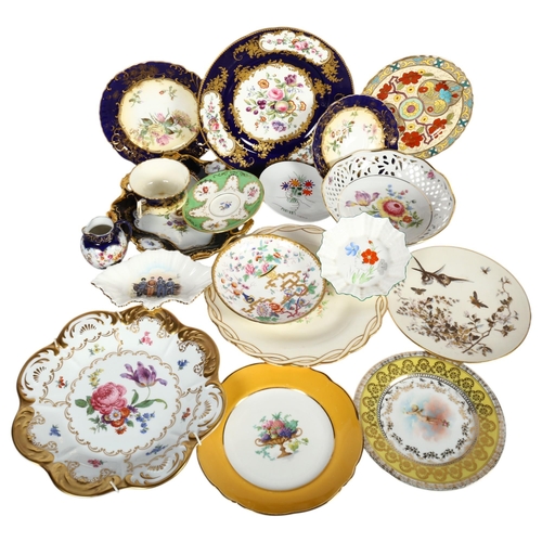 426 - Victorian and other porcelain decorative plates, cabinet cup and saucer, jug, etc