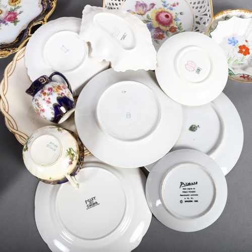 426 - Victorian and other porcelain decorative plates, cabinet cup and saucer, jug, etc