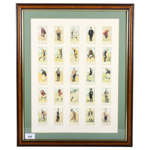 456 - A framed set of Cope's Golfers cigarette cards