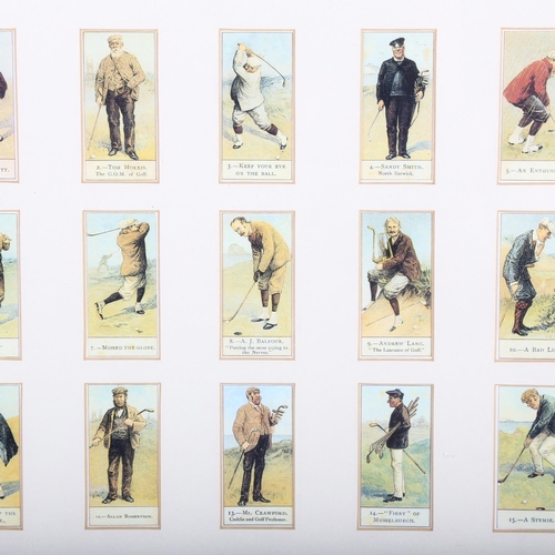 456 - A framed set of Cope's Golfers cigarette cards