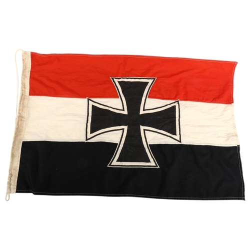 499 - A stitched cotton German flag with iron cross design, 60cm x 92cm