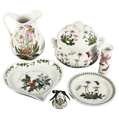 508 - Portmeirion Botanic Garden jug, H20.5cm, matching tureen and cover, plates, etc