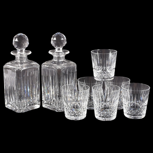 511 - A set of 6 Waterford Crystal Whisky tumblers, and a pair of Stuart Crystal Monaco pattern decanters ... 