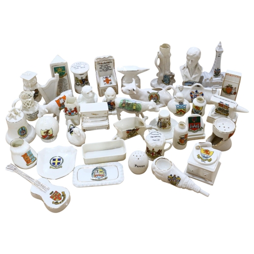 514 - A collection of miniature Crested Ware ornaments, including Arcadia Willow Art, and Carlton