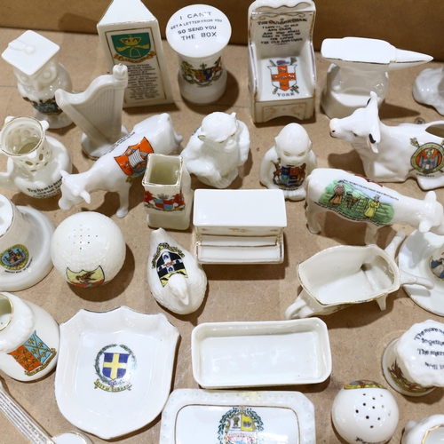 514 - A collection of miniature Crested Ware ornaments, including Arcadia Willow Art, and Carlton