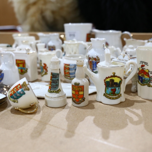 515 - A collection of miniature Crested Ware ornaments and jugs and beaker, including Carlton, Willow Art,... 