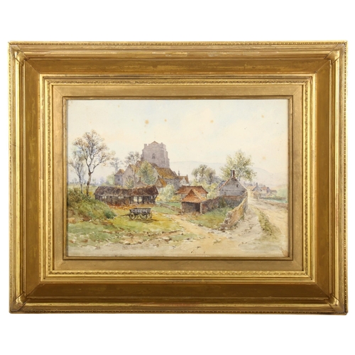 541 - 19th century watercolour of Pevensey church, unsigned, gilt-framed, 41cm x 51cm