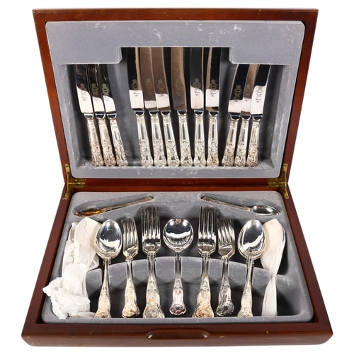 572 - Canteen of silver plated cutlery for 6 people in King's pattern, originally purchased from the Deben... 