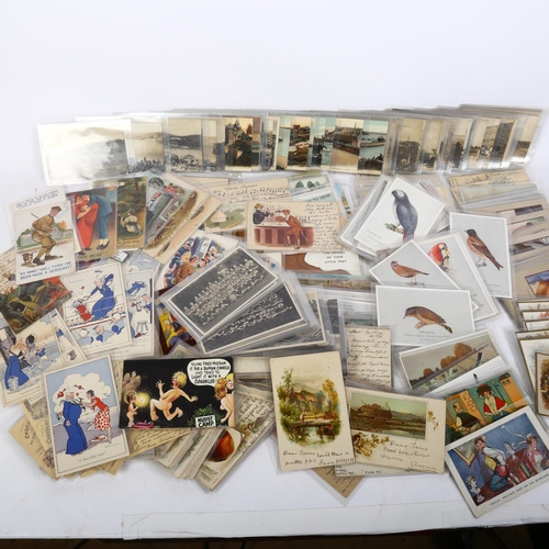 97 - A large collection of various postcards, including topographical, ornithological, humorous, etc (box... 