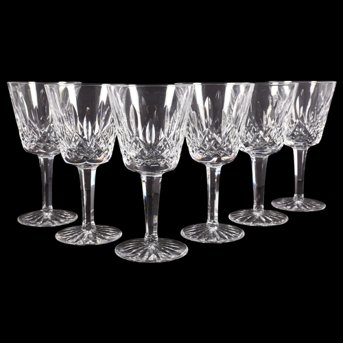 656 - 6 Waterford Crystal wine glasses in Lismore pattern, H15cm