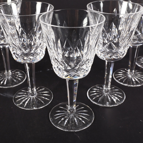 656 - 6 Waterford Crystal wine glasses in Lismore pattern, H15cm