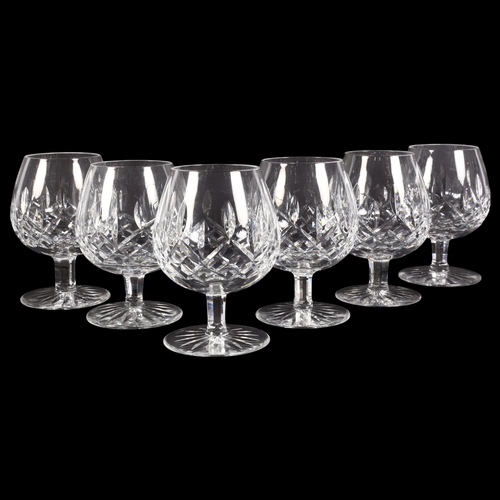 657 - 6 Waterford Crystal Lismore Brandy balloons, 13cm