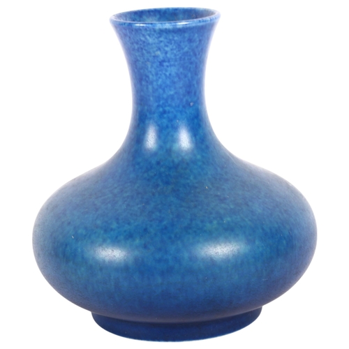 690 - A small Pilkingtons Royal Lancastrian blue glazed vase, no maker's stamp to base, ref. no. appears 2... 